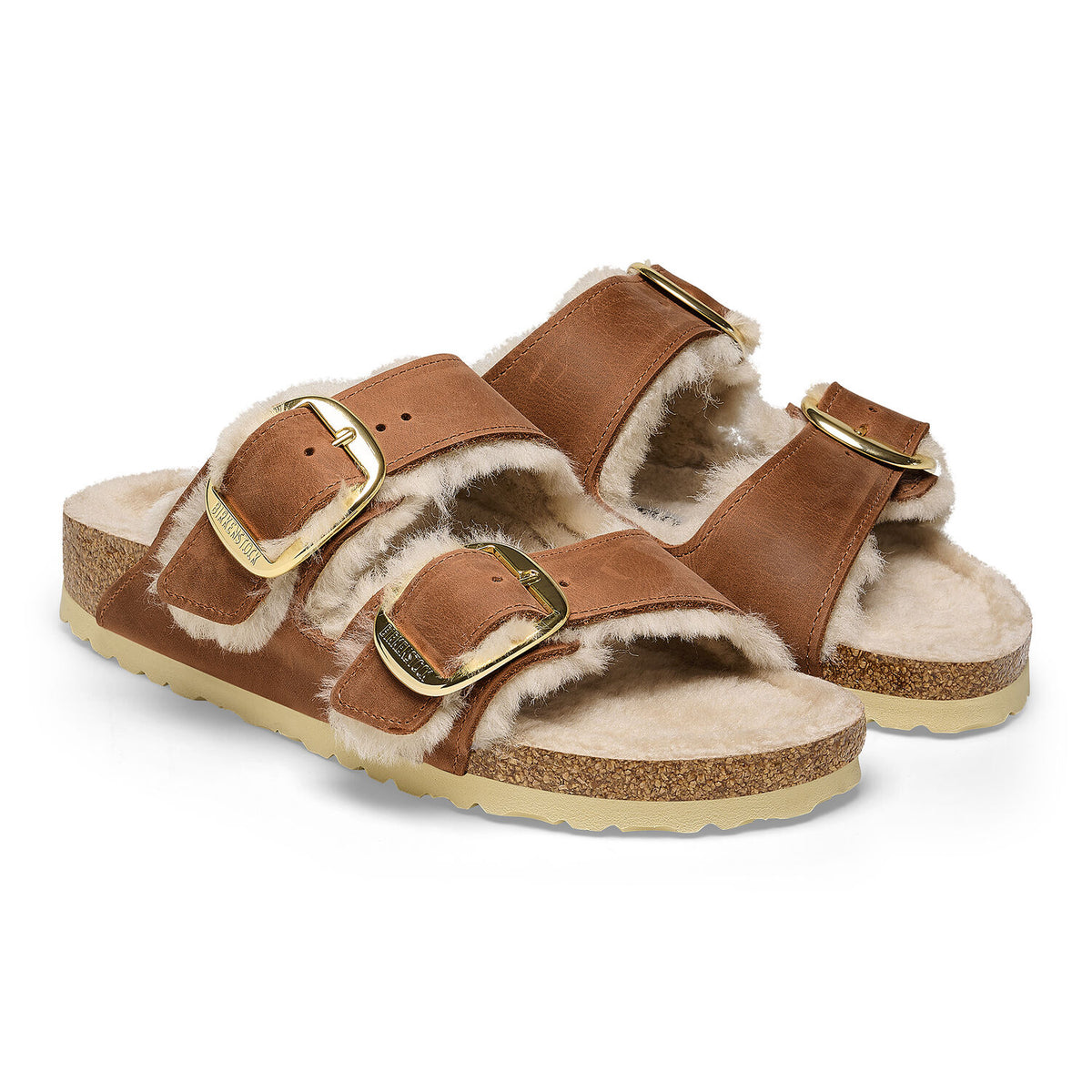 ARIZONA BIG BUCKLE COGNAC OILED LEATHER/SHEARLING Main & Taylor
