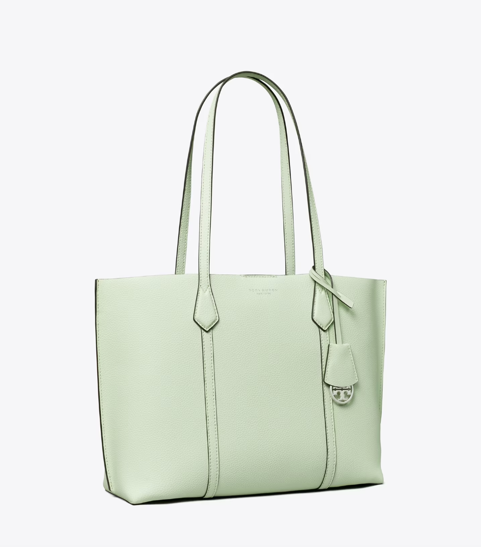 Tory Burch Meadow Mist Calf Leather Perry Tote Bag