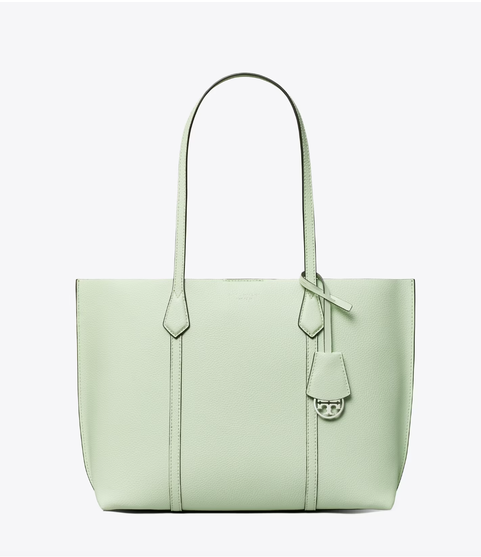 Tory Burch Meadow Mist Calf Leather Perry Tote Bag