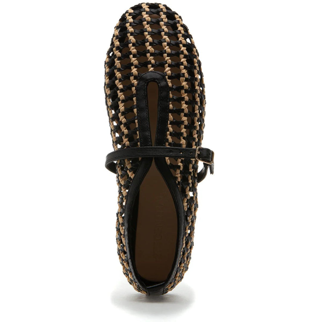 275 CENTRAL IZABEL BLACK RAFFIA BALLET Shoes | Shop now at Main &amp; Taylor Shoes!