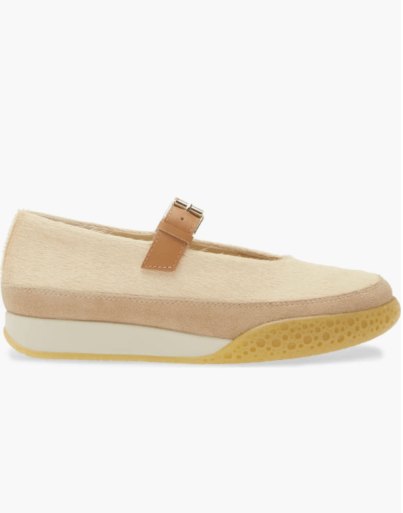 4CCCCEES BUBBLE POMPA SAND HAIRCALF SNEAKER Shoes | Shop now at Main & Taylor Shoes!