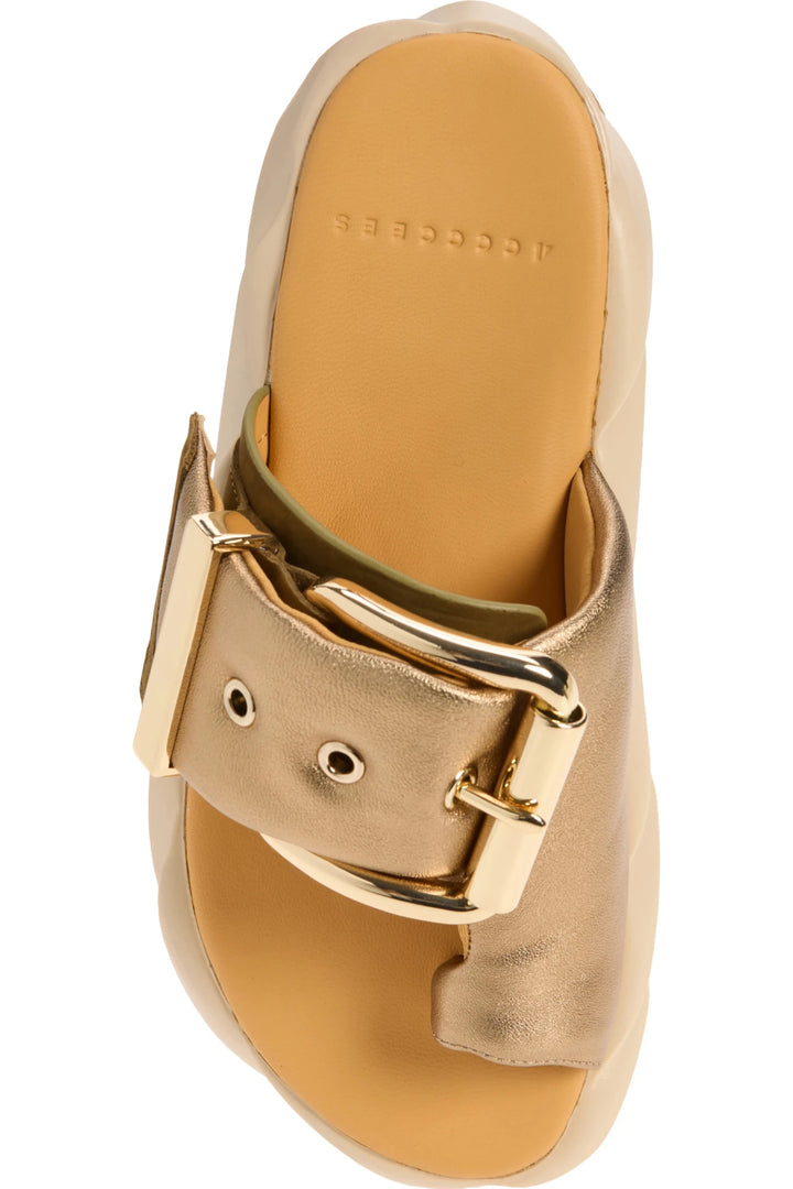 4CCCCEES MELLOW GLOW BRASS SANDAL Shoes | Shop now at Main &amp; Taylor Shoes!