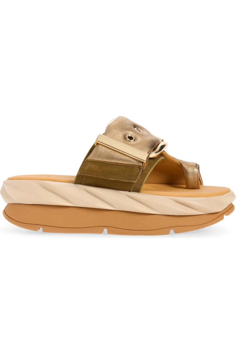 4CCCCEES MELLOW GLOW BRASS SANDAL Shoes | Shop now at Main & Taylor Shoes!