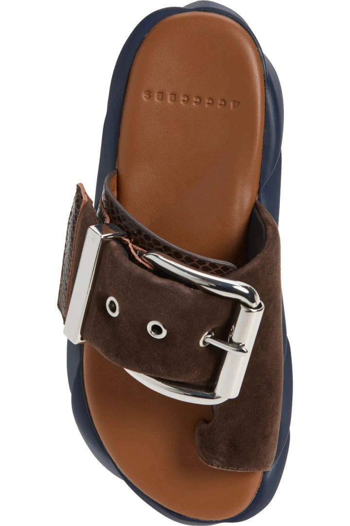 4CCCCEES MELLOW GLOW CHOCO SUEDE SANDAL Shoes | Shop now at Main &amp; Taylor Shoes!