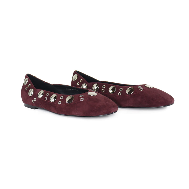 BALLERINA BURGUNDY FLAT
