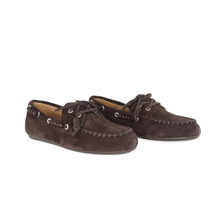 VIOLETTA DARK BROWN SUEDE  MOCCASIN