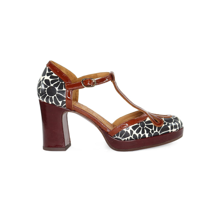 DAMELIA BLACK/RUBI T-STRAP HEEL