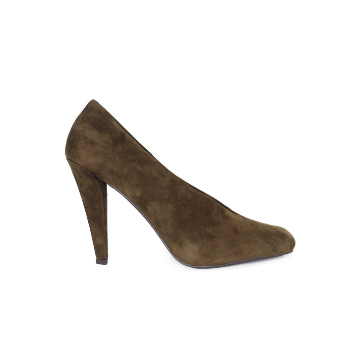 CANAPES DARK BROWN SUEDE PUMP