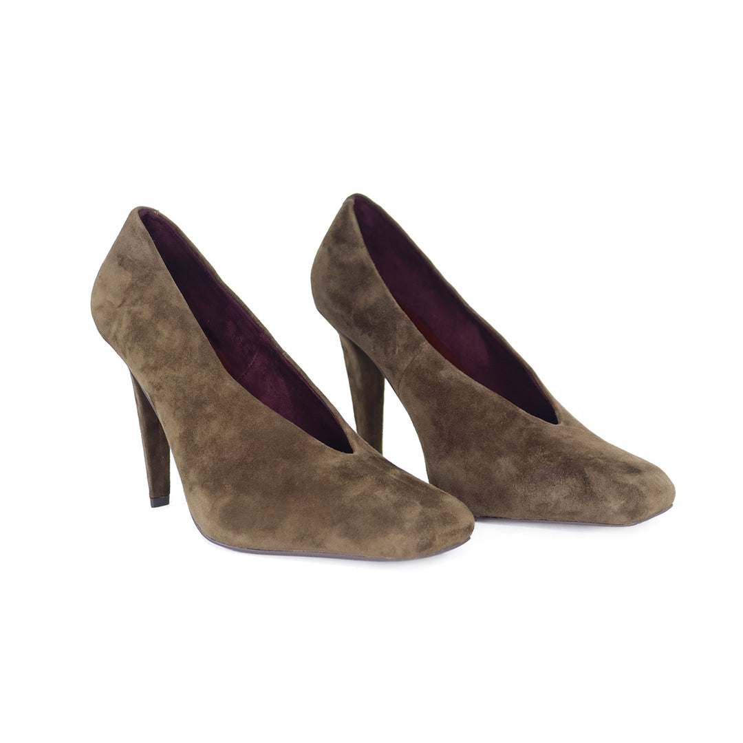 CANAPES DARK BROWN SUEDE PUMP