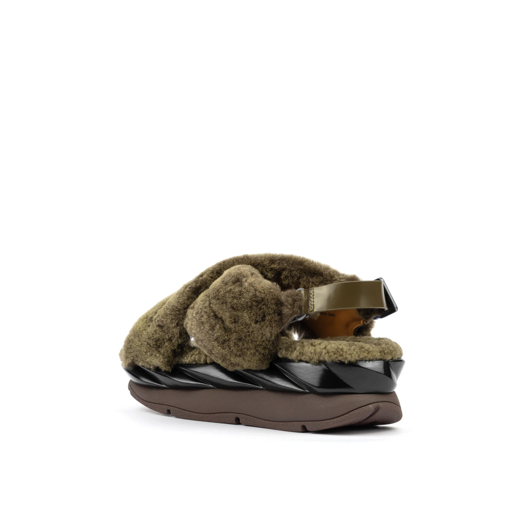 MELLOW FOMI MOCHA SHEARLING SANDAL