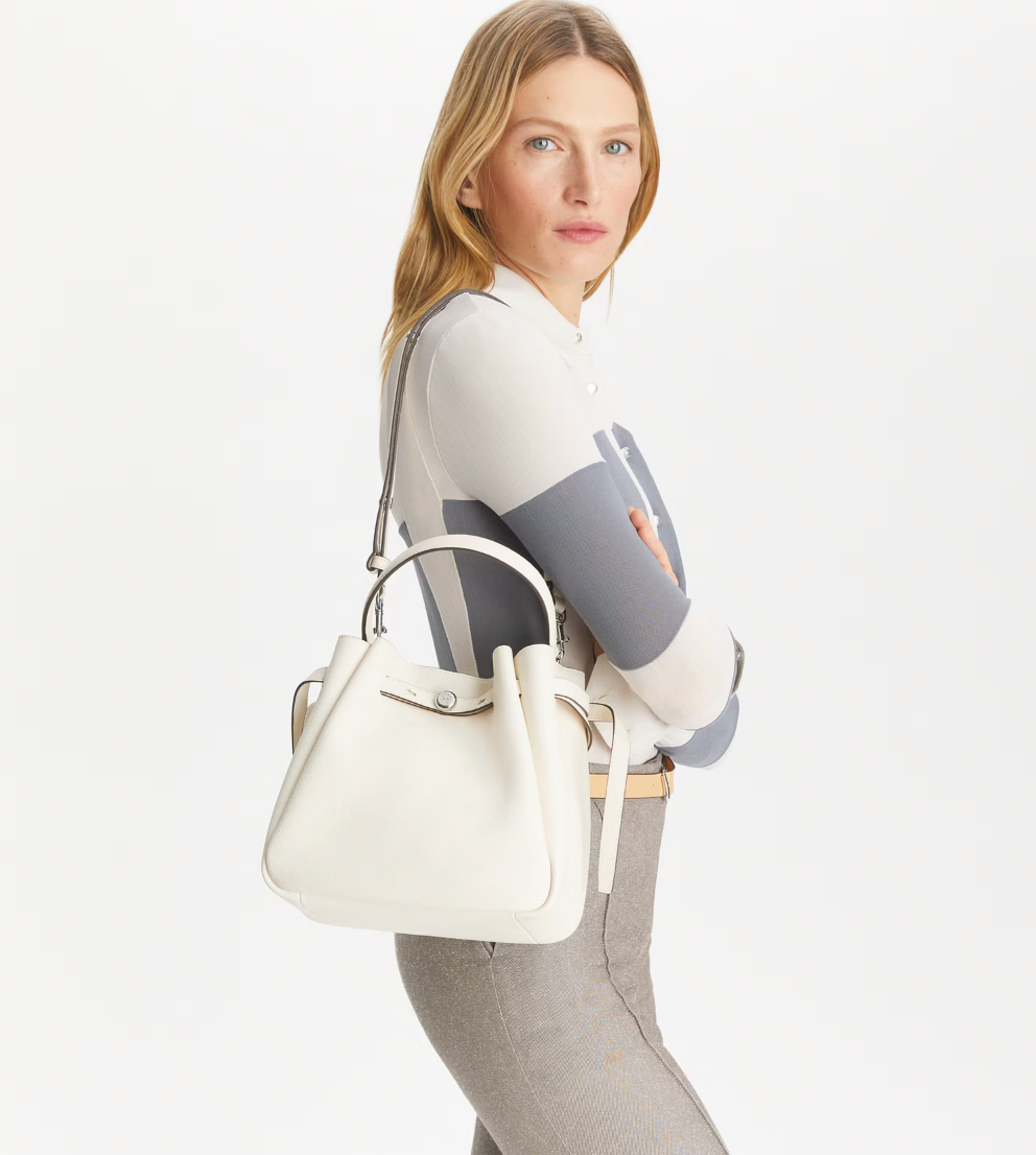 ★TORY BURCH★ROMY BUCKET BAG★light cream 166982-921 Romy Bucket Bag: Women's Handbags | Crossbody Bags | Tory