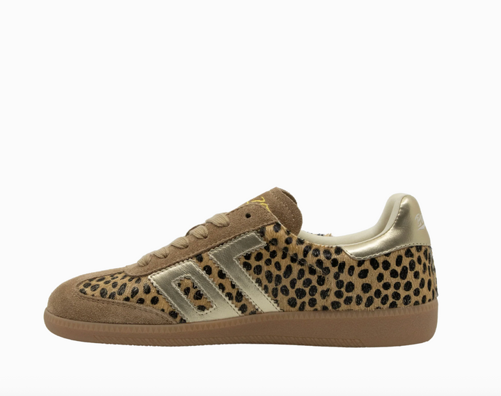 CLOUD LEOPARD GOLD HAIRCALF SNEAKER