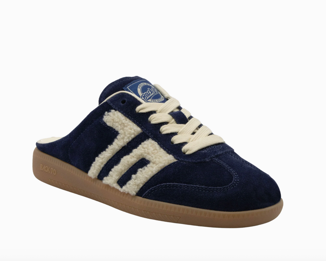 EASTER NAVY TEDDY BACKLESS SNEAKER