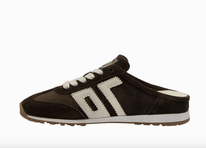 VENICE BACKLESS VELVET COFFEE SNEAKER