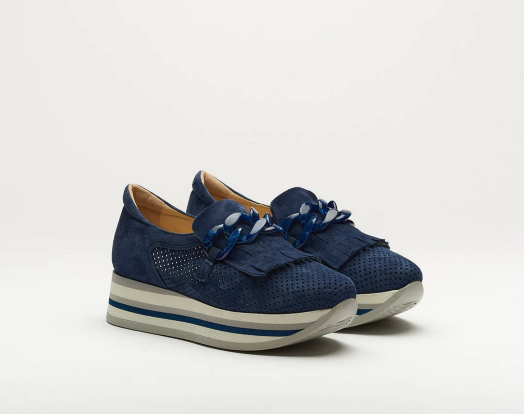 CADIE TASSEL LOAFER NAVY SUEDE