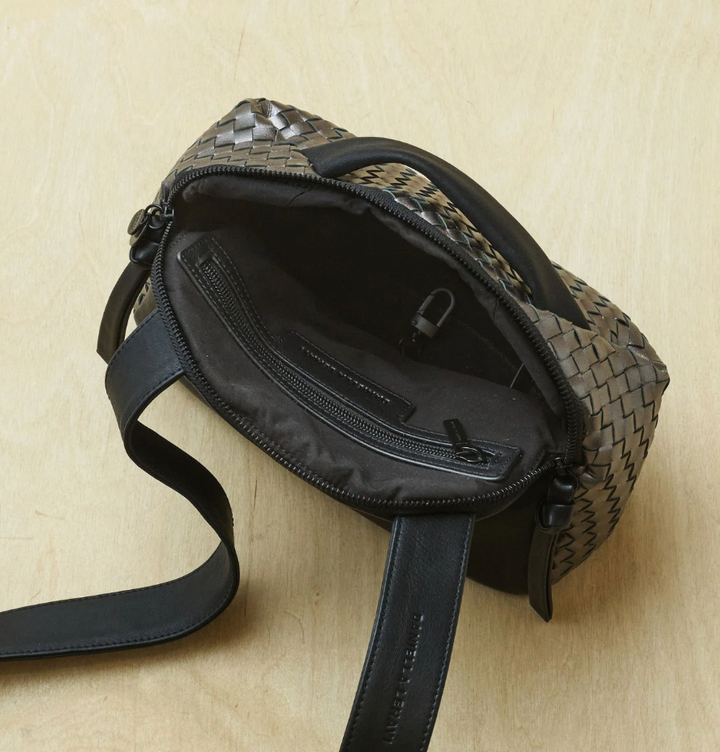 BILLIE  PEWTER WOVEN CROSSBODY