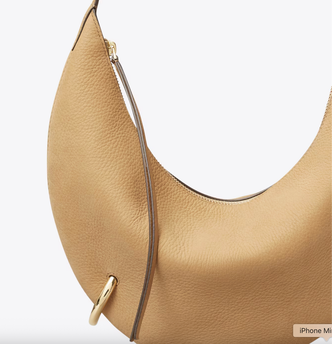 PIERCED CROSSBODY STONE NUBUCK