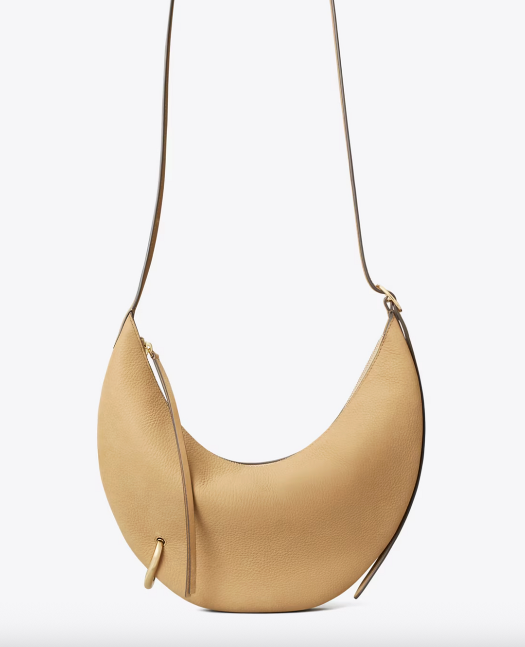 PIERCED CROSSBODY STONE NUBUCK