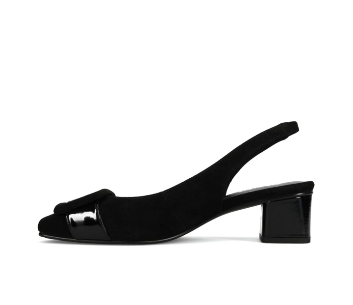 SAKI BLACK SUEDE SLINGBACK