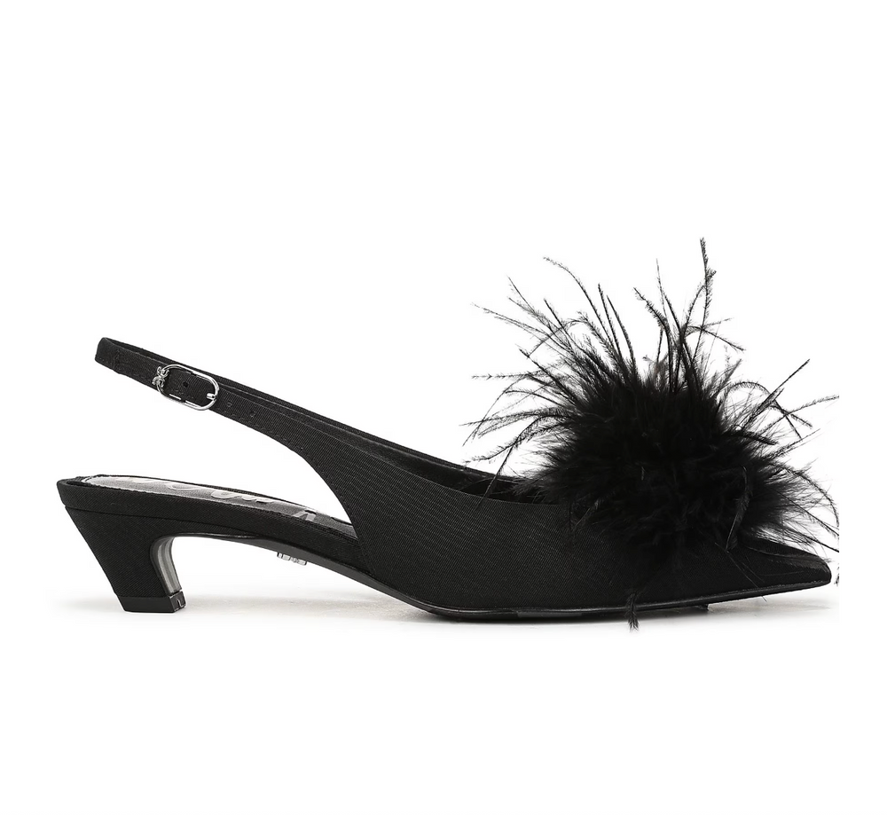 FINCH BLACK FEATHER SLINGBACK
