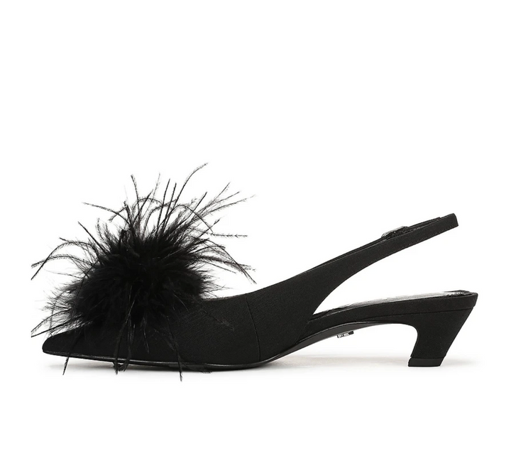 FINCH BLACK FEATHER SLINGBACK