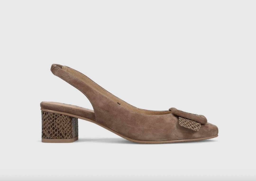 SAKI TAUPE SUEDE HEEL