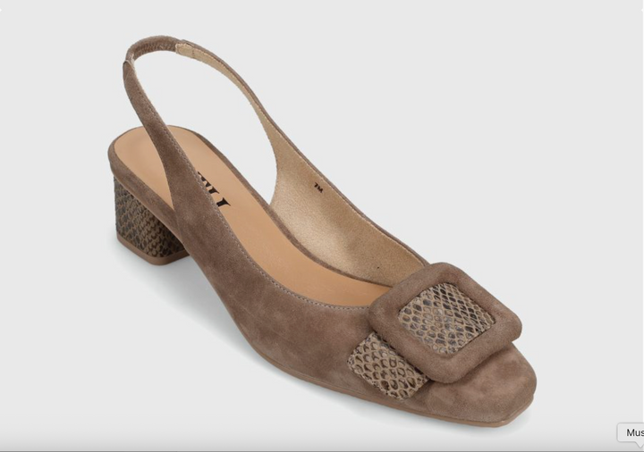 SAKI TAUPE SUEDE HEEL