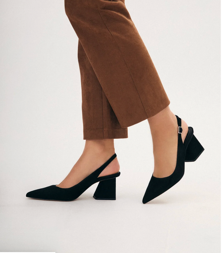 FLORIN BLACK SUEDE SLINGBACK