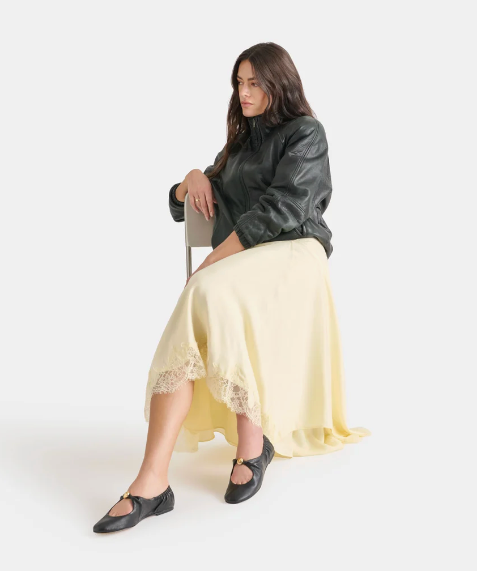 CORNEL BLACK LEATHER FLAT