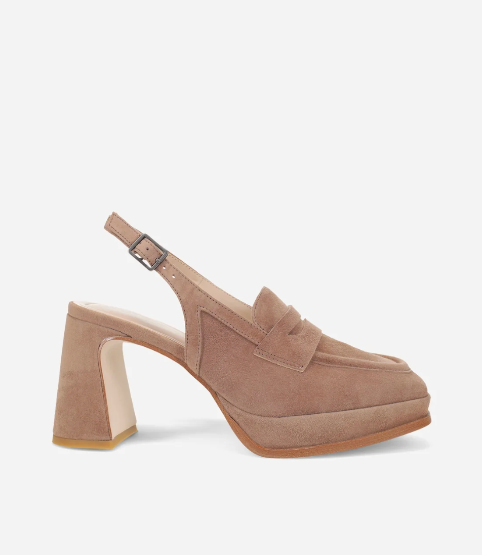 LORA TAUPE SUEDE HEEL