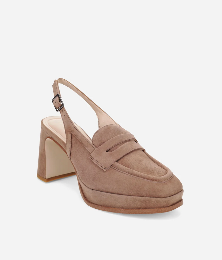 LORA TAUPE SUEDE HEEL