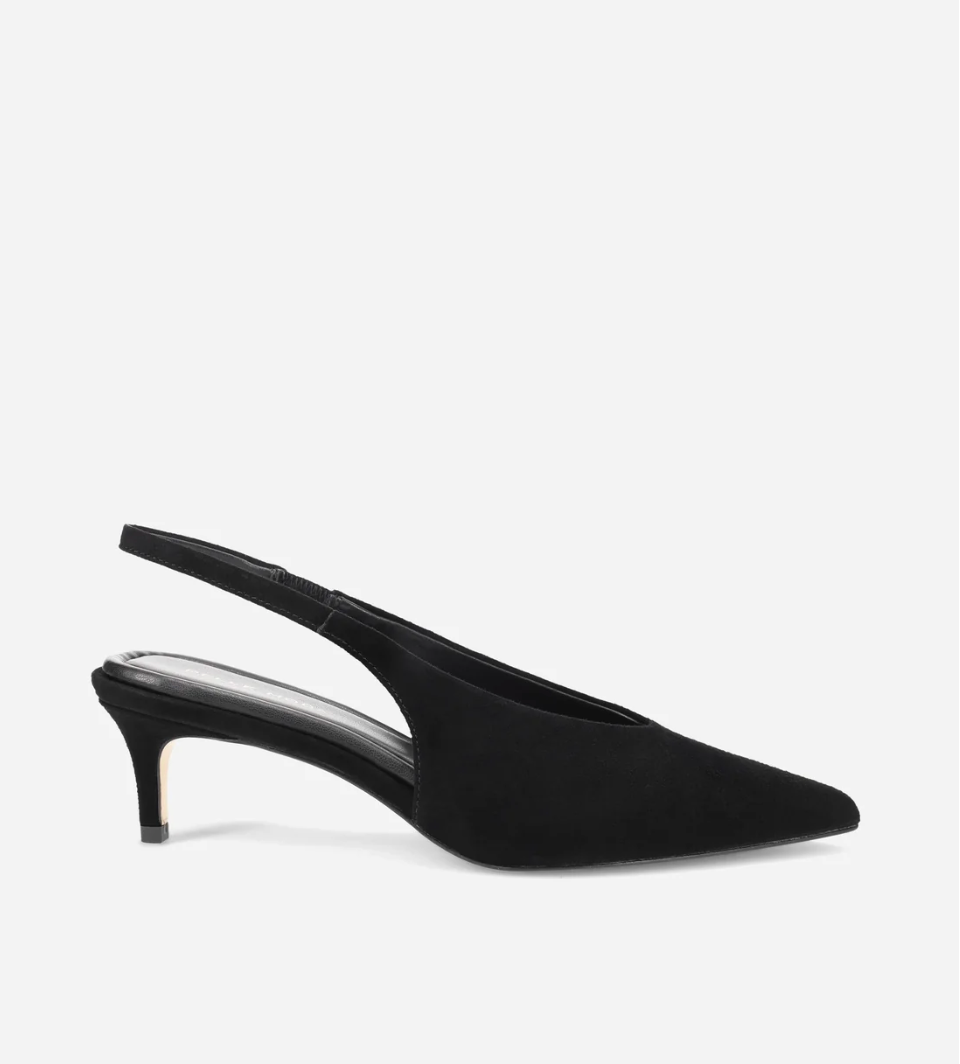 PELL ABBEE BLACK SUEDE SLINGBACK