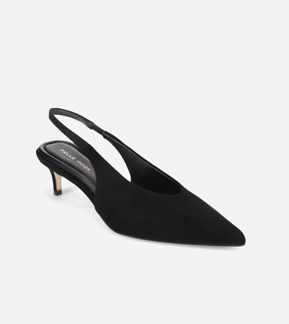 PELL ABBEE BLACK SUEDE SLINGBACK