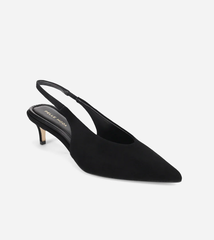 PELL ABBEE BLACK SUEDE SLINGBACK