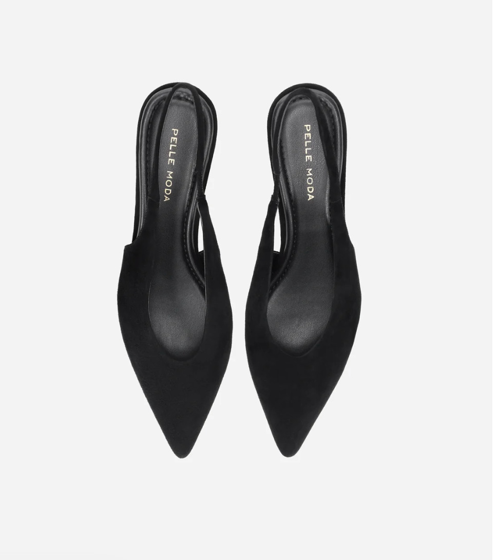 PELL ABBEE BLACK SUEDE SLINGBACK