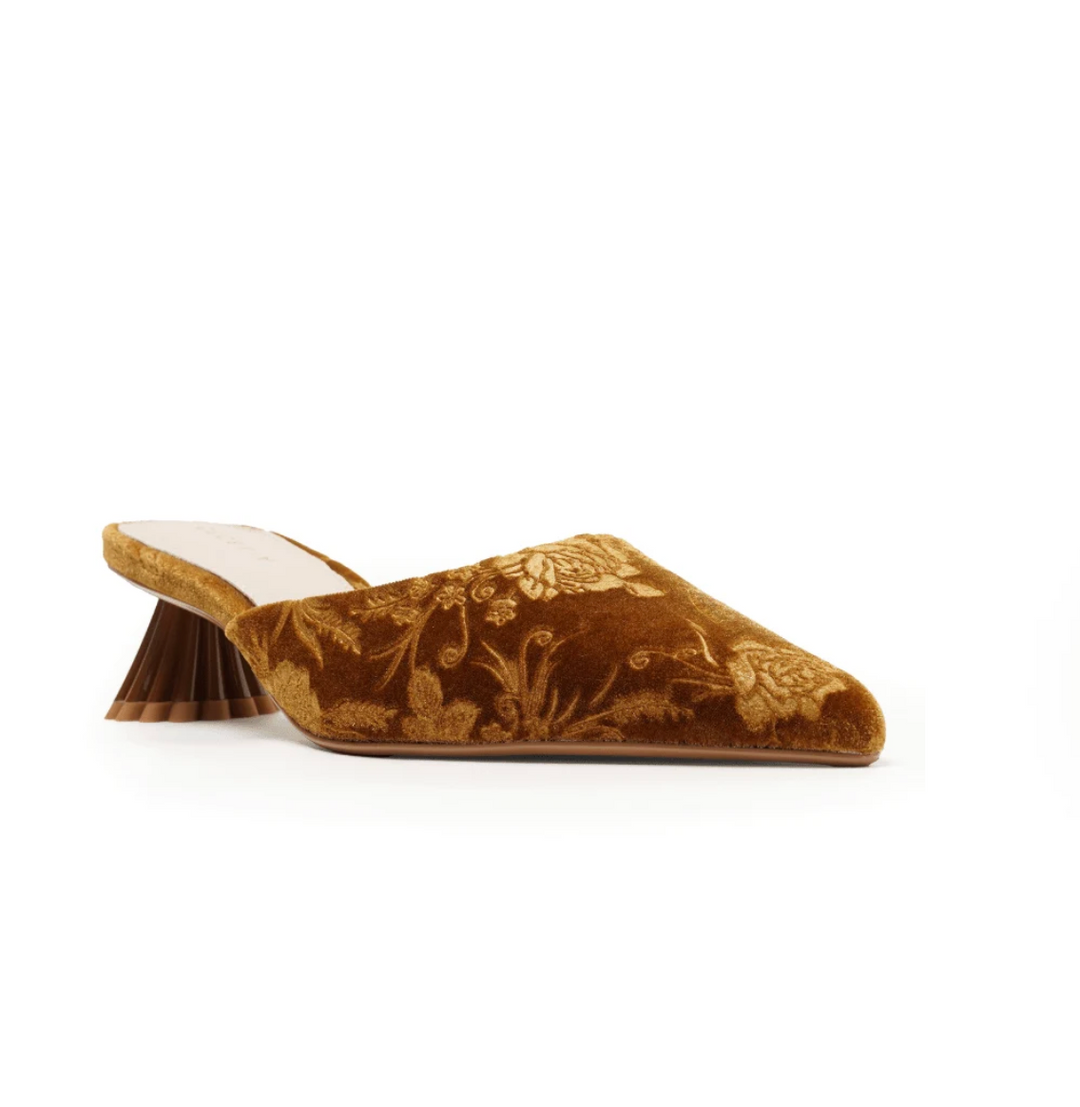MELONY BRONZE VELVET MULE
