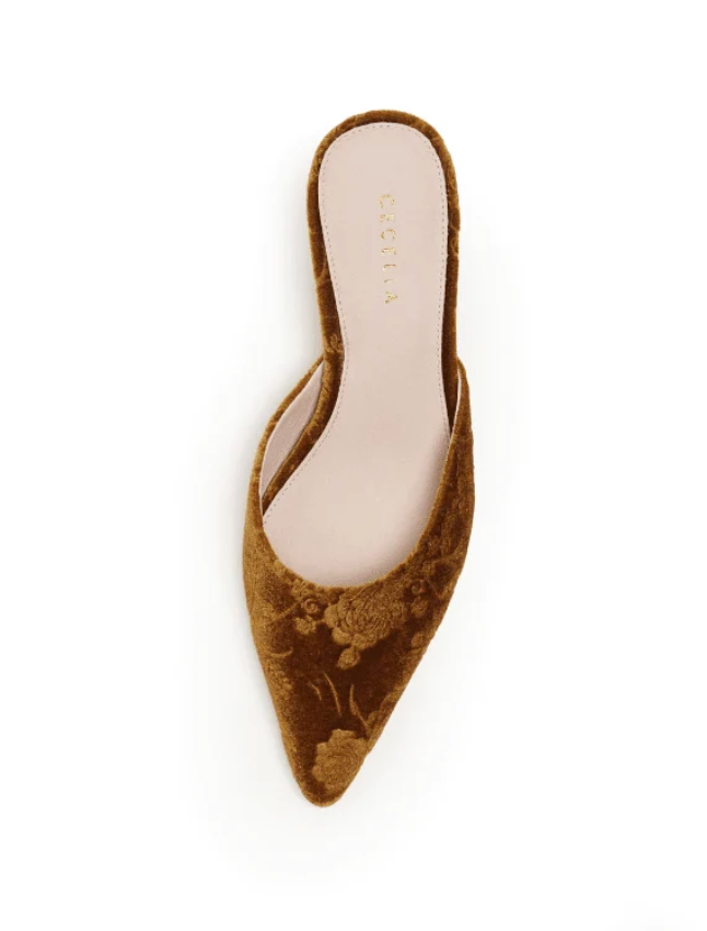 MELONY BRONZE VELVET MULE