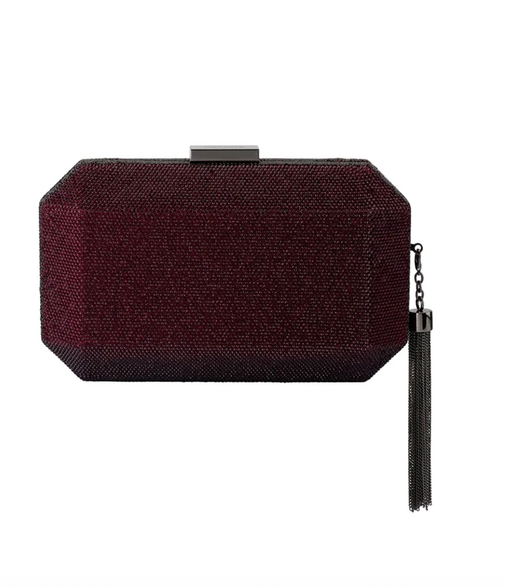 GIA CRYSTAL BURGUNDY EVENING BAG