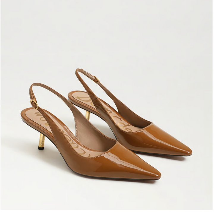BIANKA GILDED DAHLIA TAN PATENT SLINGABACK