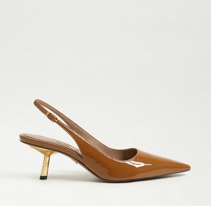 BIANKA GILDED DAHLIA TAN PATENT SLINGABACK
