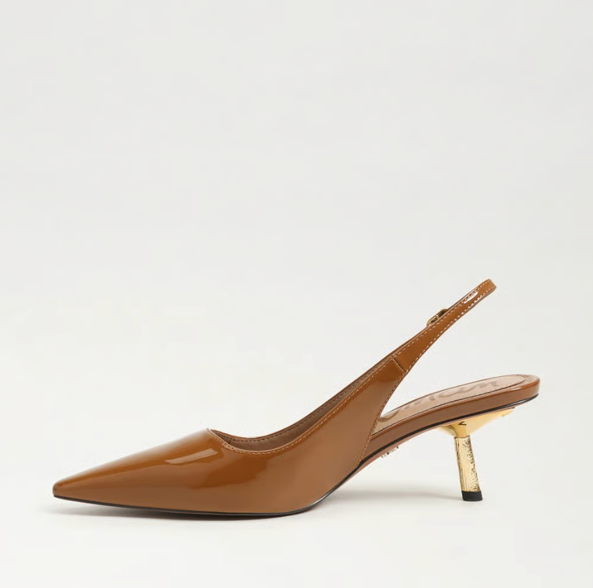 BIANKA GILDED DAHLIA TAN PATENT SLINGABACK