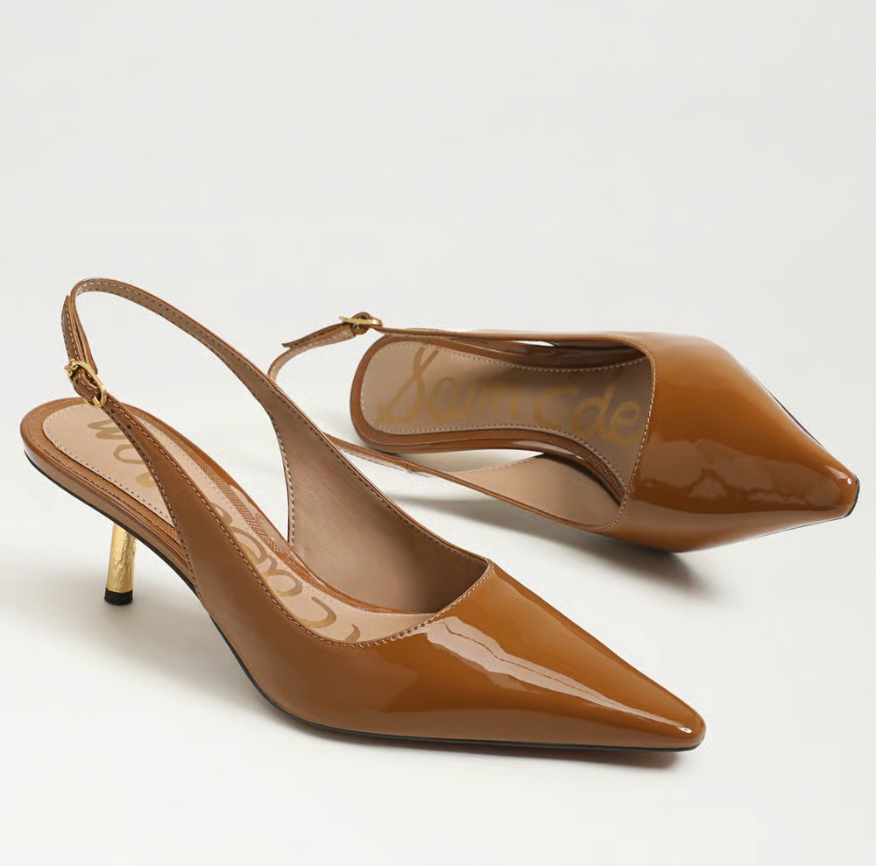 BIANKA GILDED DAHLIA TAN PATENT SLINGABACK