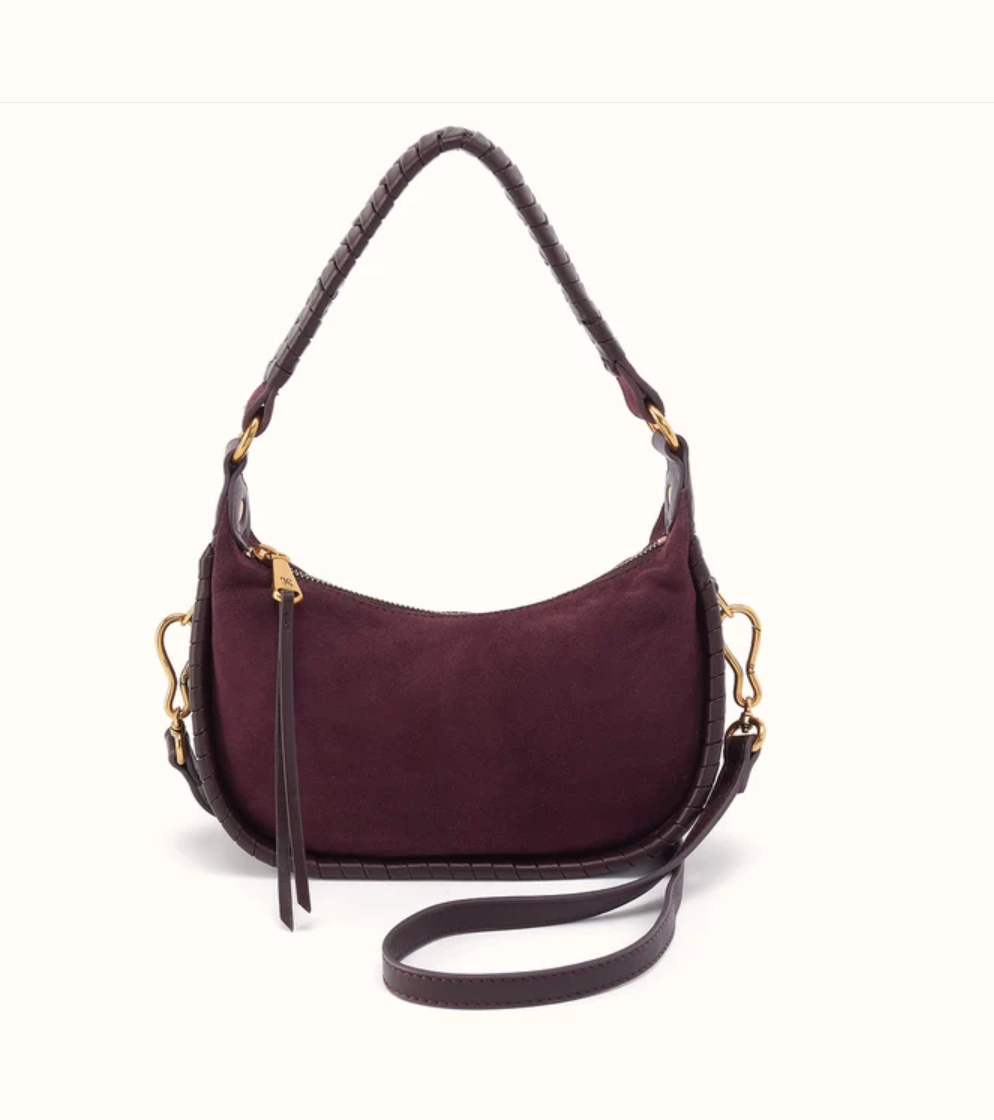MIA SMALL HOBO DARK CHERRY SUEDE