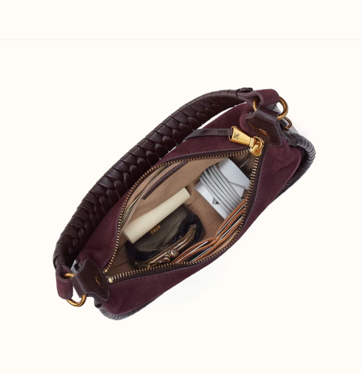 MIA SMALL HOBO DARK CHERRY SUEDE