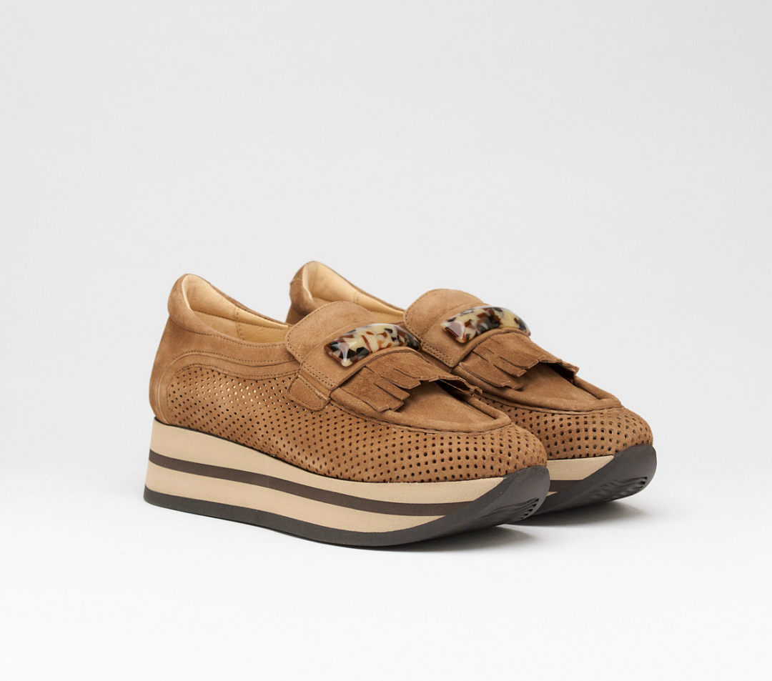 CAROLINE TOBACCO SUEDE LOAFER