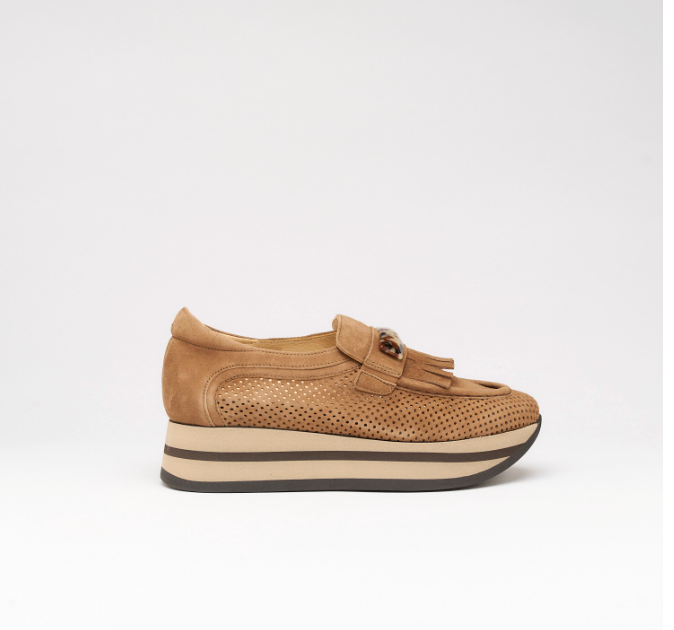 CAROLINE TOBACCO SUEDE LOAFER
