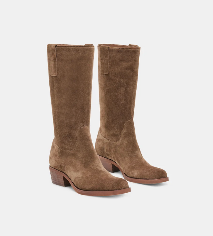 ROMIE CHOCOLATE SUEDE BOOTS
