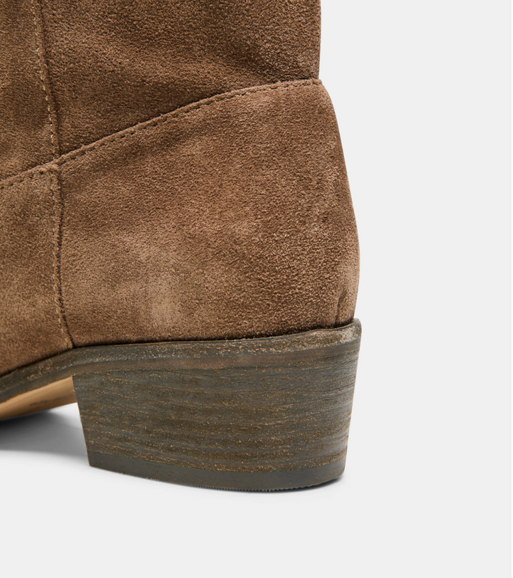ROMIE CHOCOLATE SUEDE BOOTS