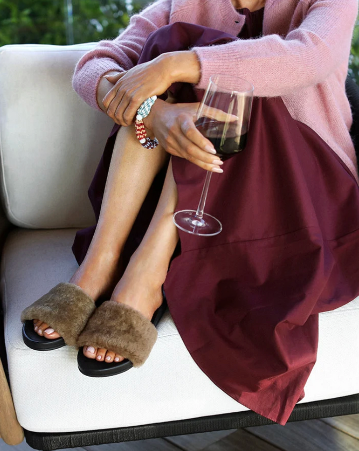 GALLITO BRONZE SHEARLING SANDAL