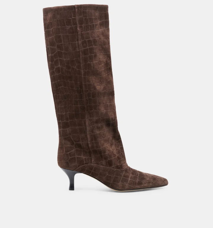 ROXLA CHOCOLATE CROC EMBOSSED BOOT